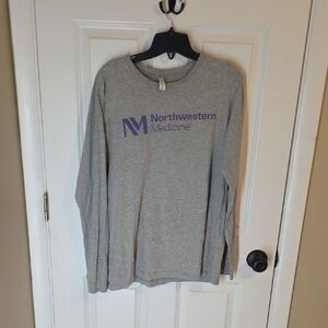 Bella Canvas Heather Gray Long Sleeve Shirt Northwestern